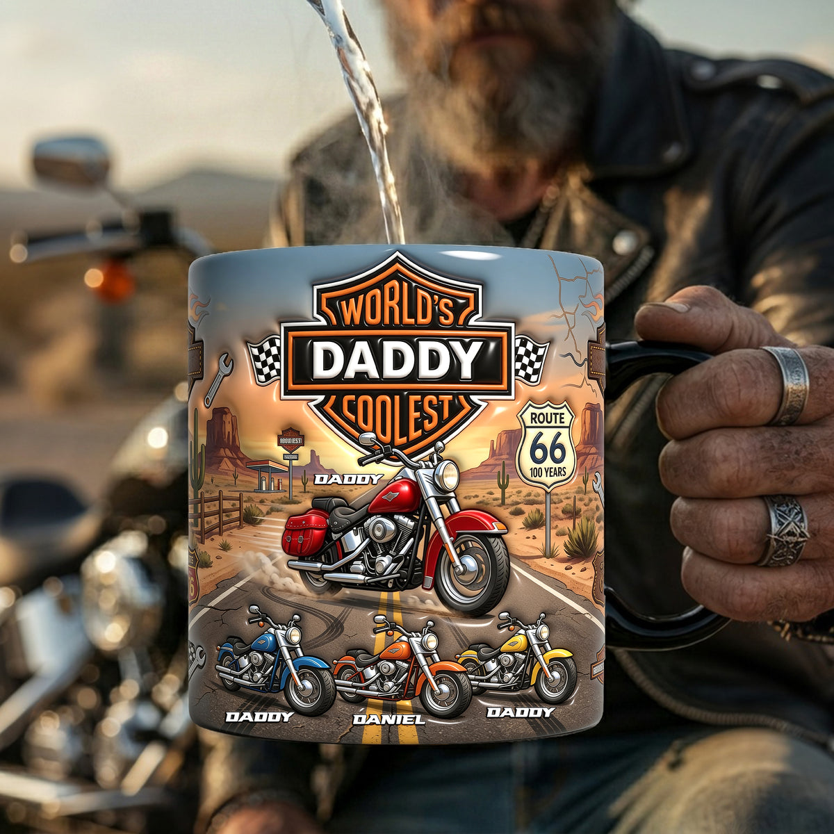 Motorcycle Coolest Dad Magic Coffee Mug - Personalized Gifts For Father's Day Biker Dad Magic Mug 04NALU120526-Homacus