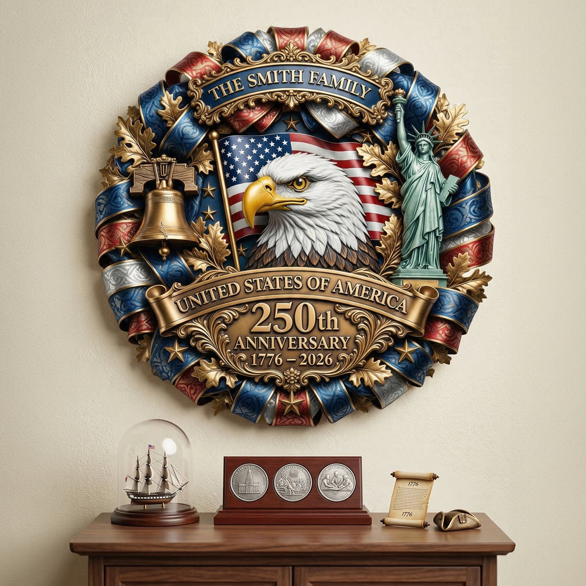 250th Anniversary USA - Personalized Gifts For Patriot Family Metal Sign 01tytn190326-Homacus