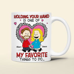 Personalized Gifts For Couples White Mug 04HUQN200724HH Couple In Love Walking Hand In Hand-Homacus