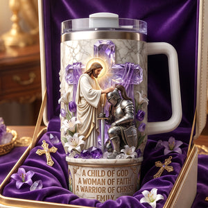 Knight Kneeling Before God 40oz Tumbler With Handle - Personalized Gifts For Christians 02tydh060726-Homacus