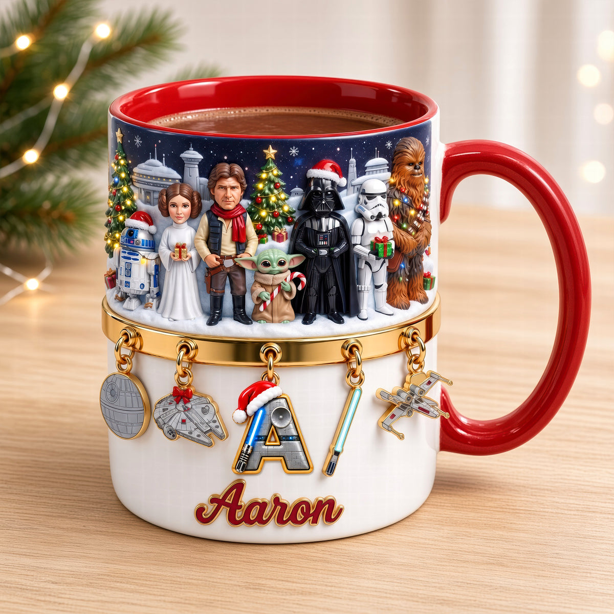 Warriors Merry Xmas In The Universe Accent Mug - Personalized Christmas Gifts 01tyqn280926