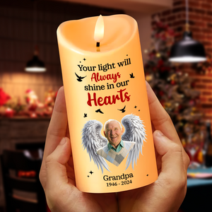 Custom Photo Memorial Gifts For Family Led Candle 04TGPU281024-Homacus