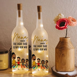 Personalized Gift For Mom Bottle Lamp Cartoon Mom And Kids 06KAMH190225HH-Homacus