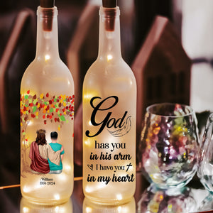 Personalized Gift For Heavenly Christian Bottle Lamp God Has You In His Arm 04HULU240225TM-Homacus