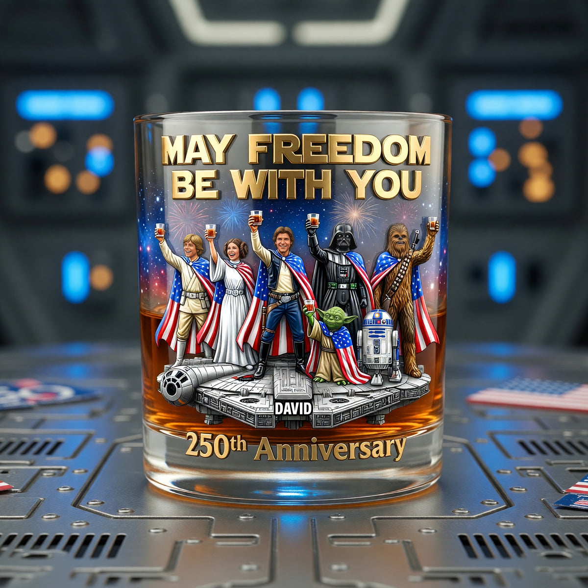 Celebrated America 250th Anniversary Drinking Glass - Personalized Gifts For Patriots 05tyqn040626