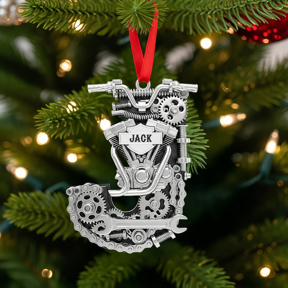Motorcycle Engine Initial Letter Acrylic Ornament, Personalized Christmas Gifts For Bikers 03qhtn040925-Homacus
