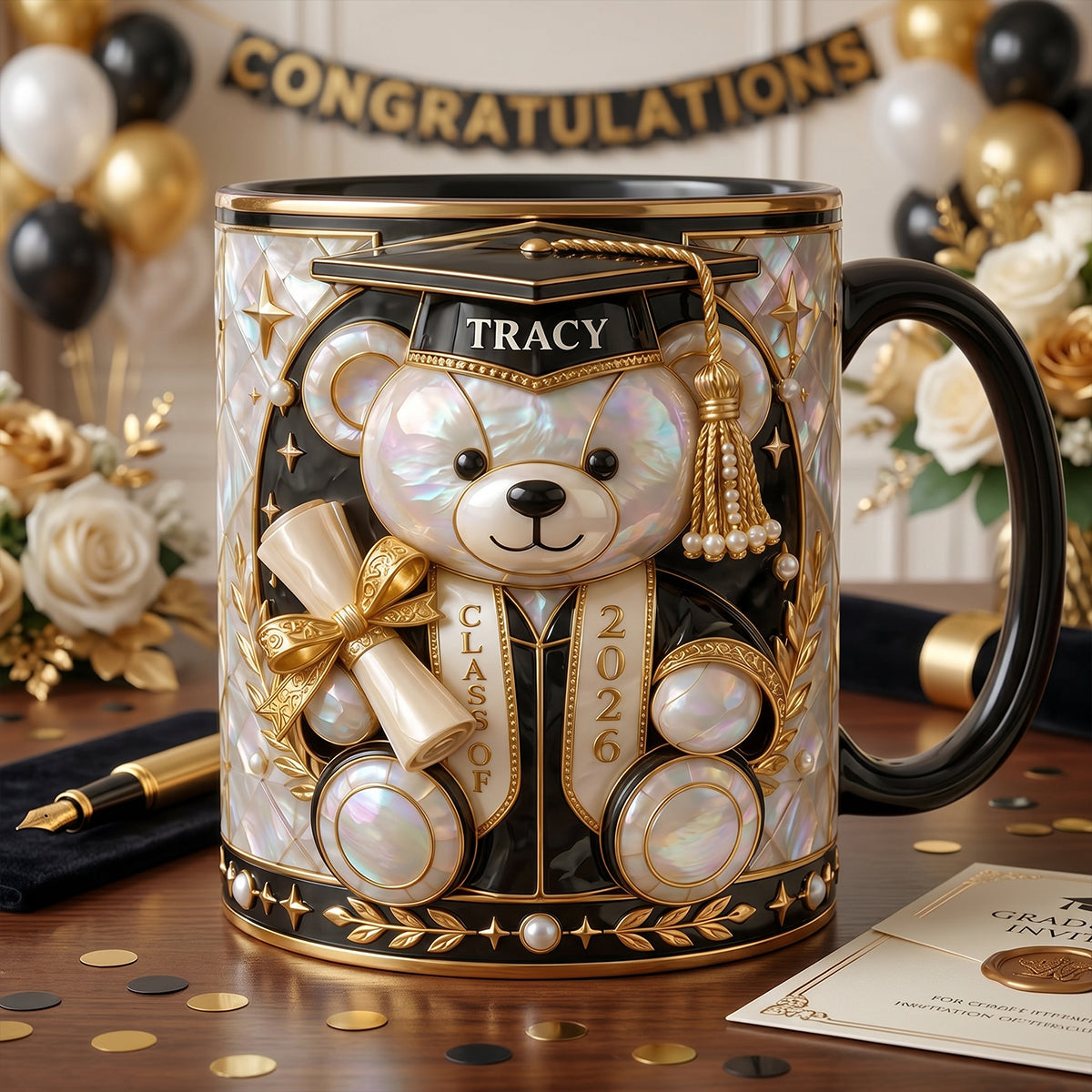 Lovely Bear - Celebrate Graduation Accent Mug - Personalized Gifts For Graduates 04tytn080526-Homacus