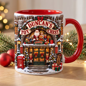 Christmas Shop Storefront Accent Mug - Personalized Gifts 03HUQN210826