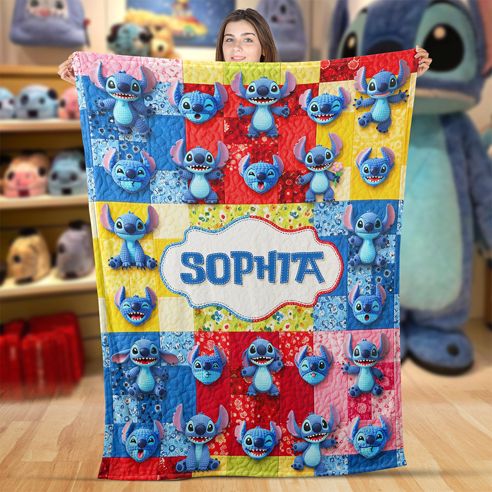 Cute Blue Alien Blanket - Personalized Gifts For Movie Lovers 01ohqn300625-Homacus
