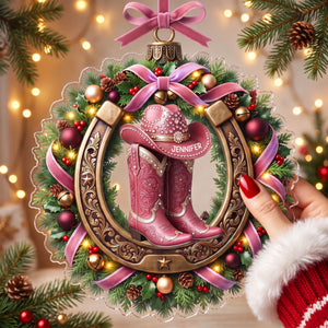 Sparkly Cowgirl & Cowboy Acrylic Ornament - Personalized Christmas Gifts 06tyqn150826