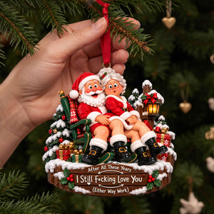 Old Couple, Same Naughty Love Ornament - Personalized Christmas Gifts For Couple 07nalu161026-Homacus