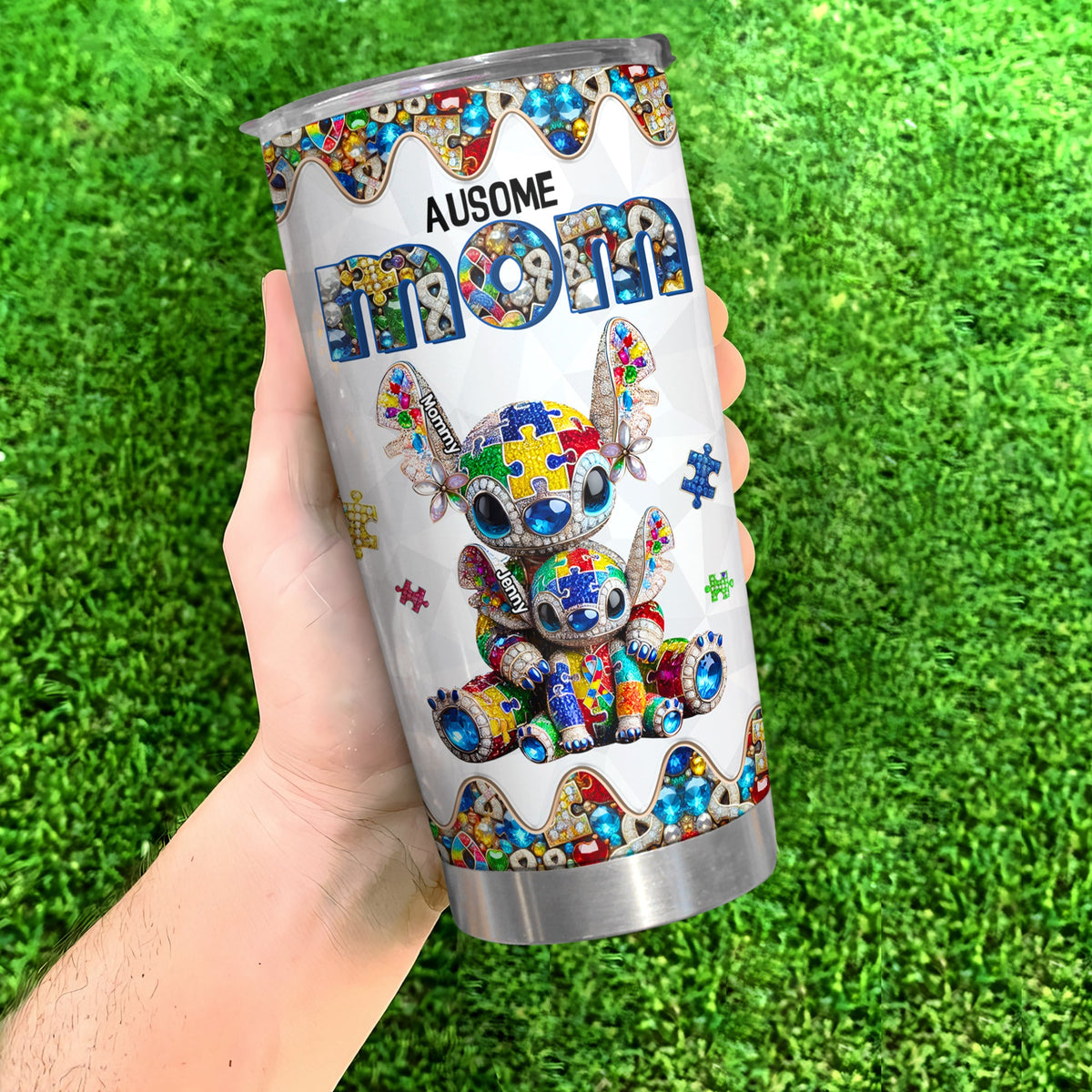 Personalized Gifts For Autism Mom Tumbler 01tgtn220325 Ausome Mom-Homacus