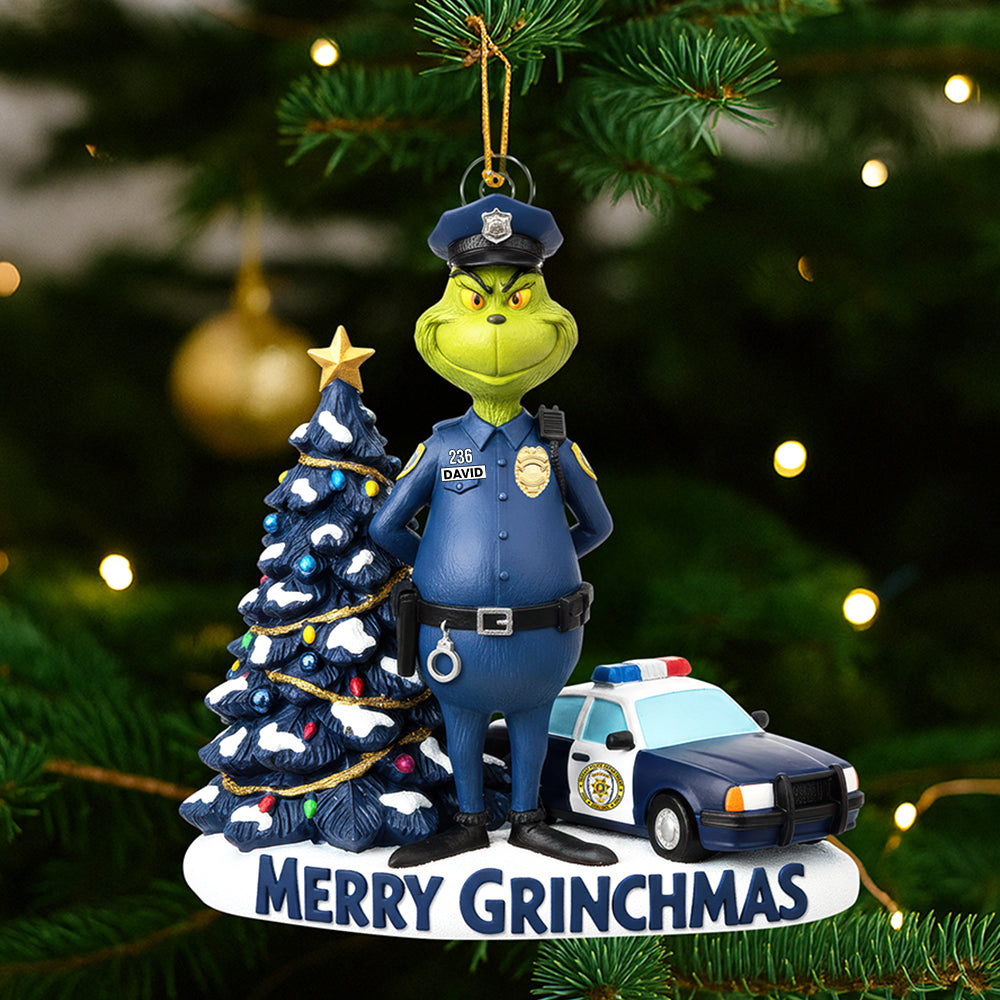 Badass Police Christmas Ornament, Personalized Gifts For Police Officer 03qhqn120925-Homacus