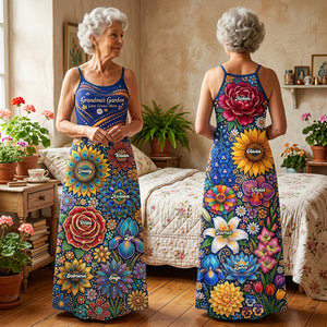 Grandma Garden Suspender Maxi Dress - Personalized Gifts For Grandmas 01huta190326-Homacus