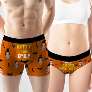 Personalized Gifts For Couple Boxer Briefs Custom Face Photo Halloween 01XQMH020824-Homacus