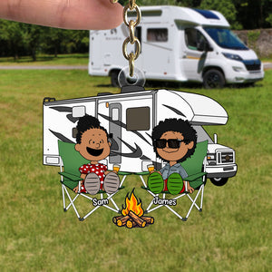 Personalized Gifts For Camping Couple Keychain, Keys To Happy Camper 03qhtn110125pa-Homacus