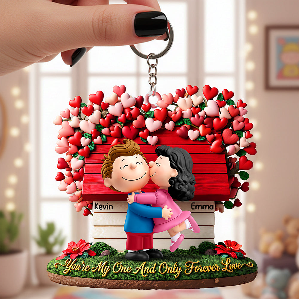 Lovely Kissing Couple Keychain - Personalized Gifts For Couple 02huta290126-Homacus