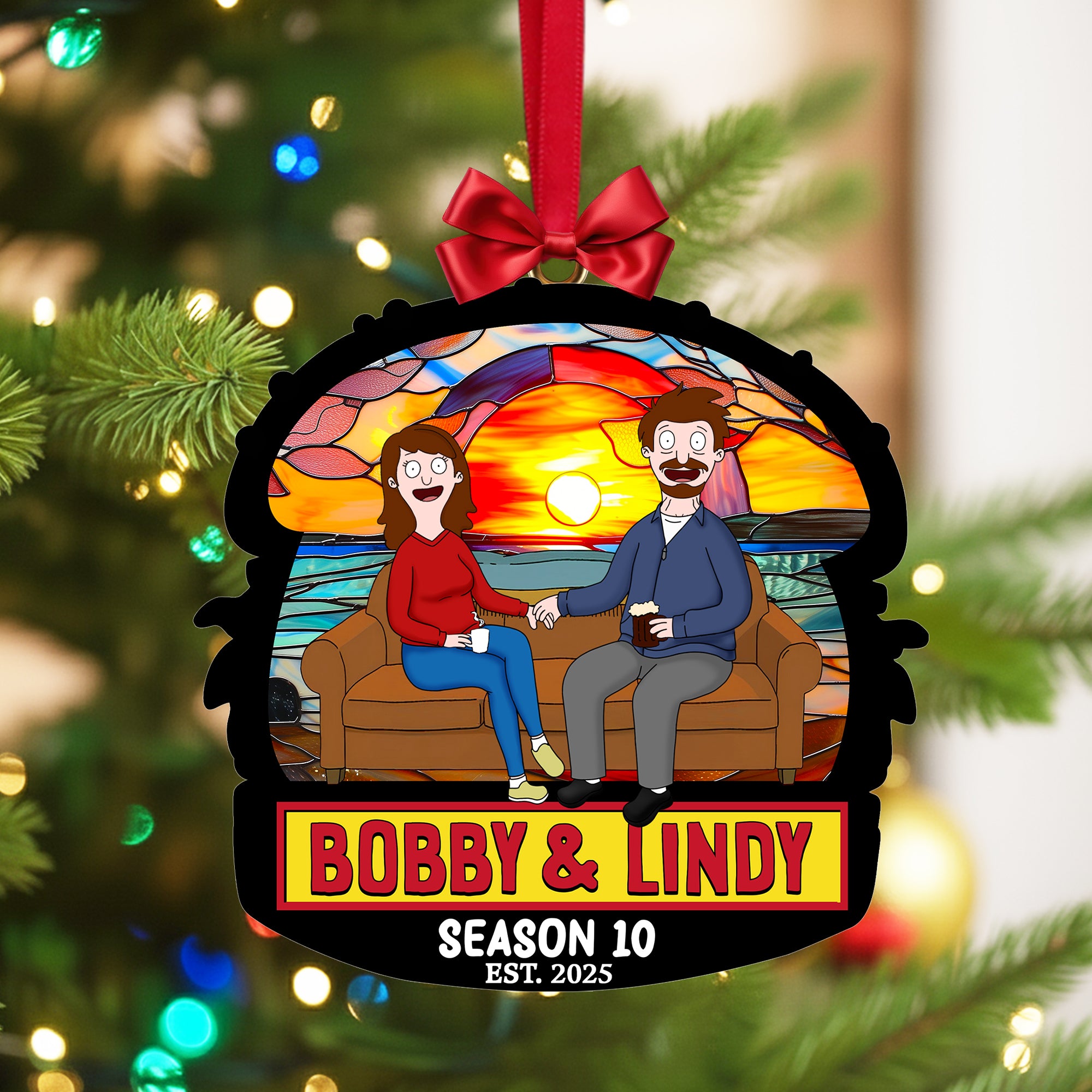 Quirky Cartoon Couple Ornament - Personalized Gifts For Couples 02OHLU091025PA-Homacus