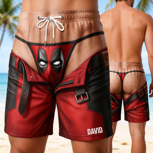 Funny Masked Hero Men's Beach Shorts - Personalized Gifts For Him 02hadh150826