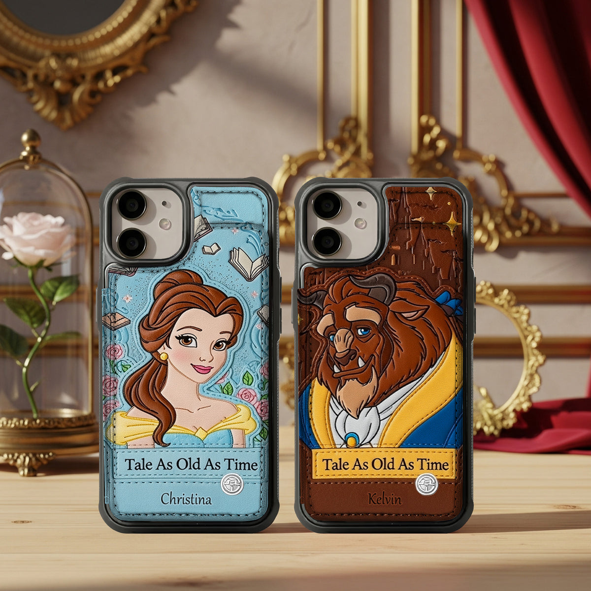 Couple Leather Flip Wallet Phone Case - Personalized Gift For Couple 03TGMG310725-Homacus