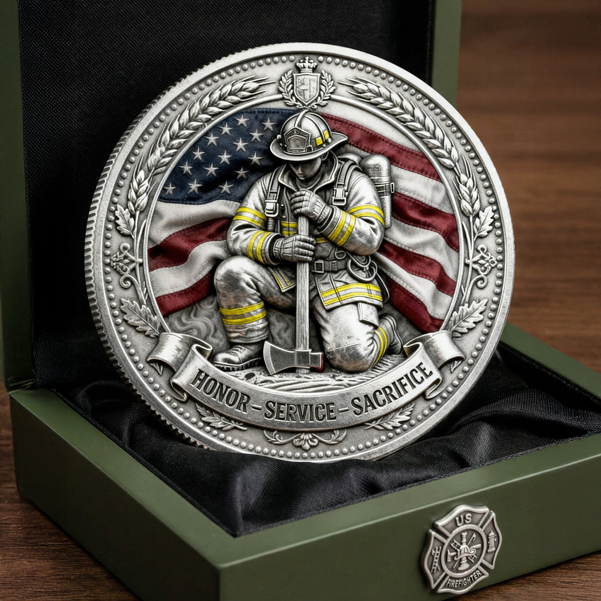 Firefighter Pride Printed Metal Coin - Personalized Gifts For Firefighter 03TOQN230226-Homacus