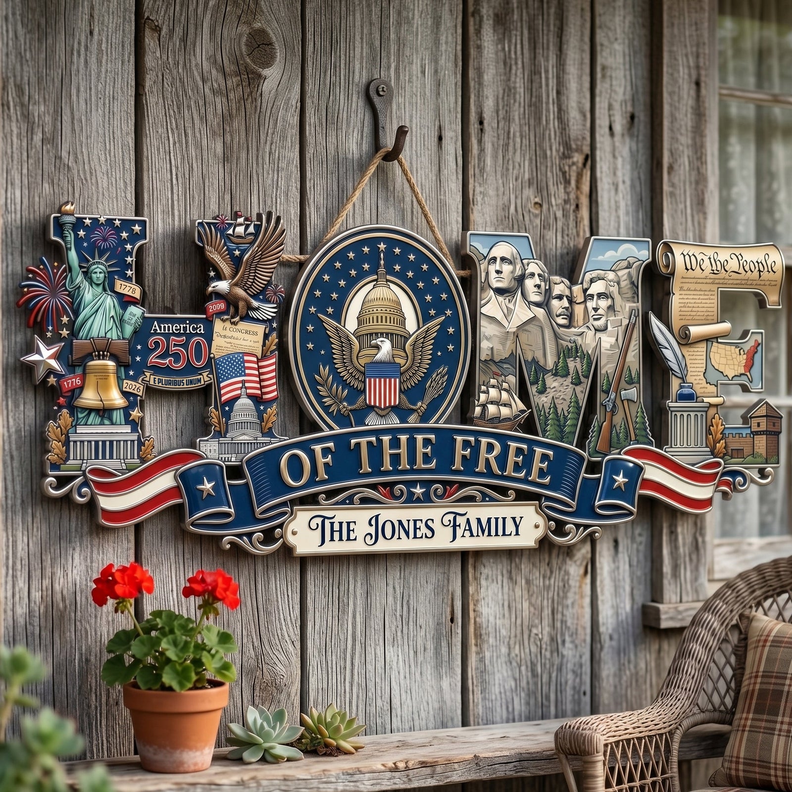 Proud Anniversary Home Of The Free Acrylic Sign, Personalized Decor Gifts For Patriots 04qhqn020626-Homacus