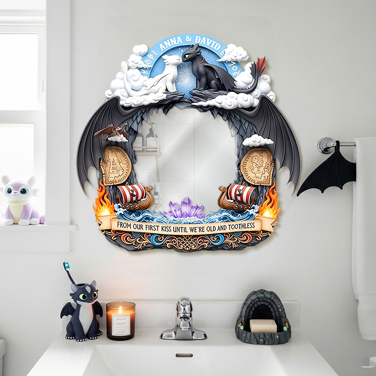 Night Creature Couple Mirror - Personalized Gifts For Couple 02tgmg300725-Homacus