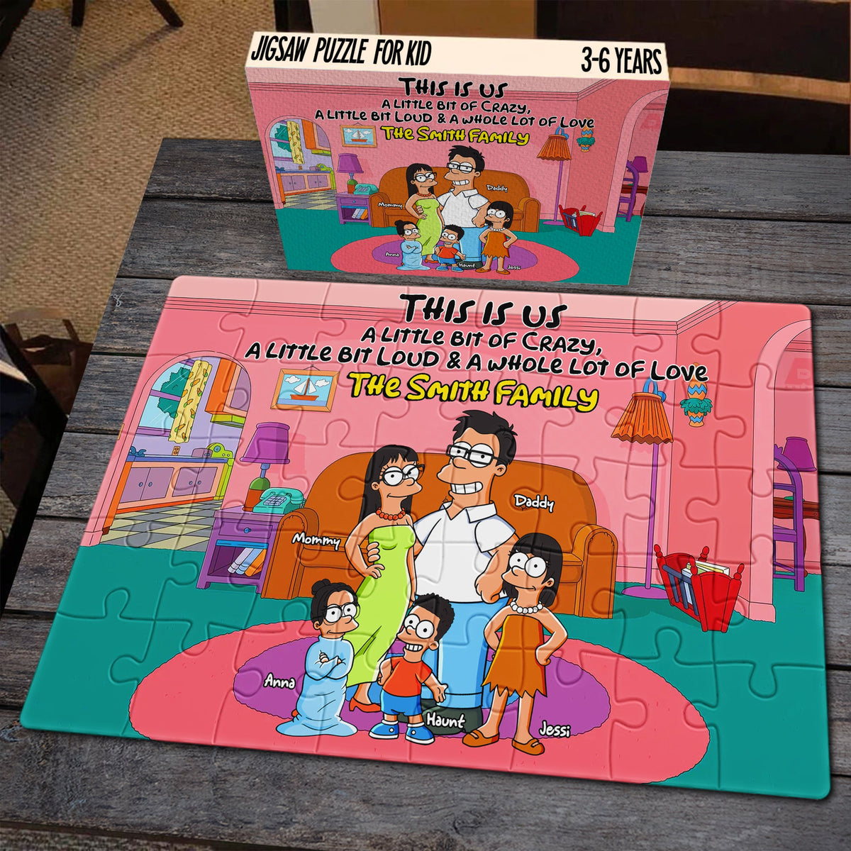 Funny Family Jigsaw Puzzle - Personalized Gifts For Family 02HULU150425PA-Homacus