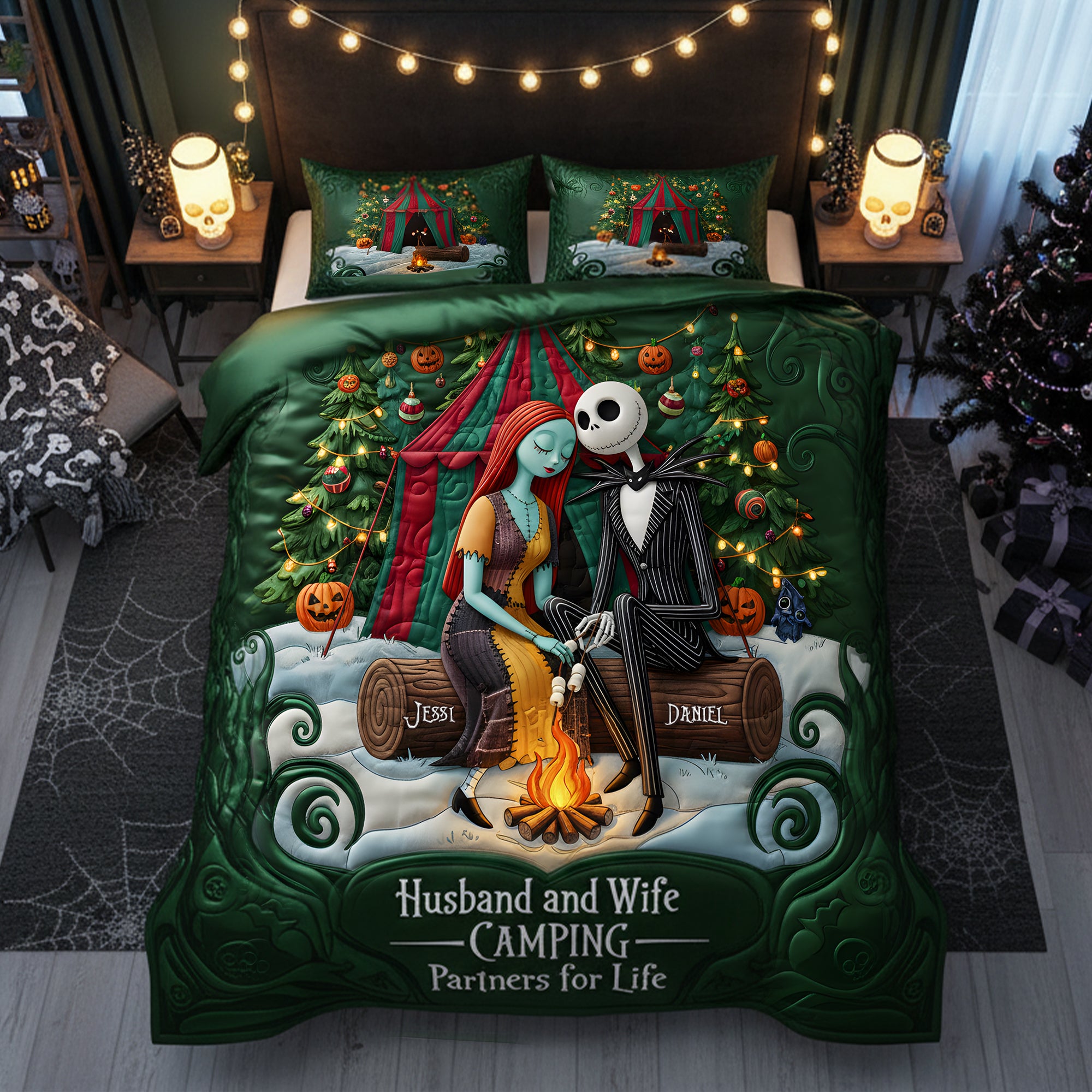 Camping Couples Quilt Bedding Set - Personalized Gifts For Couples 03PALU171125-Homacus