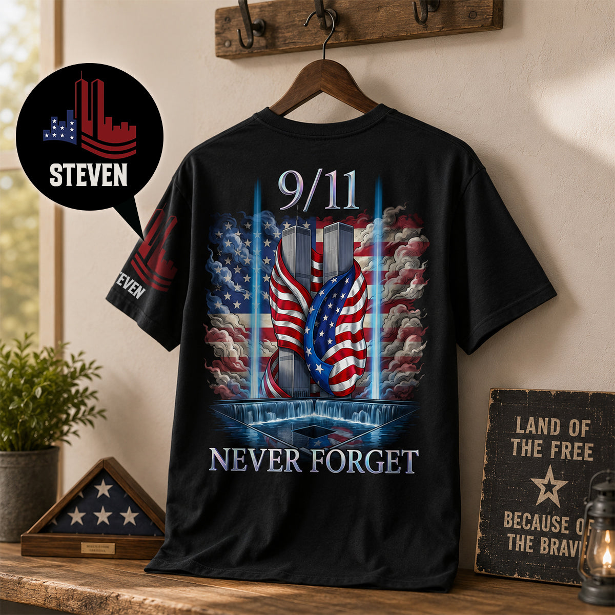 Never Forget 9/11 Personalized T-Shirt – Patriotic Memorial Shirt 01hudh300726