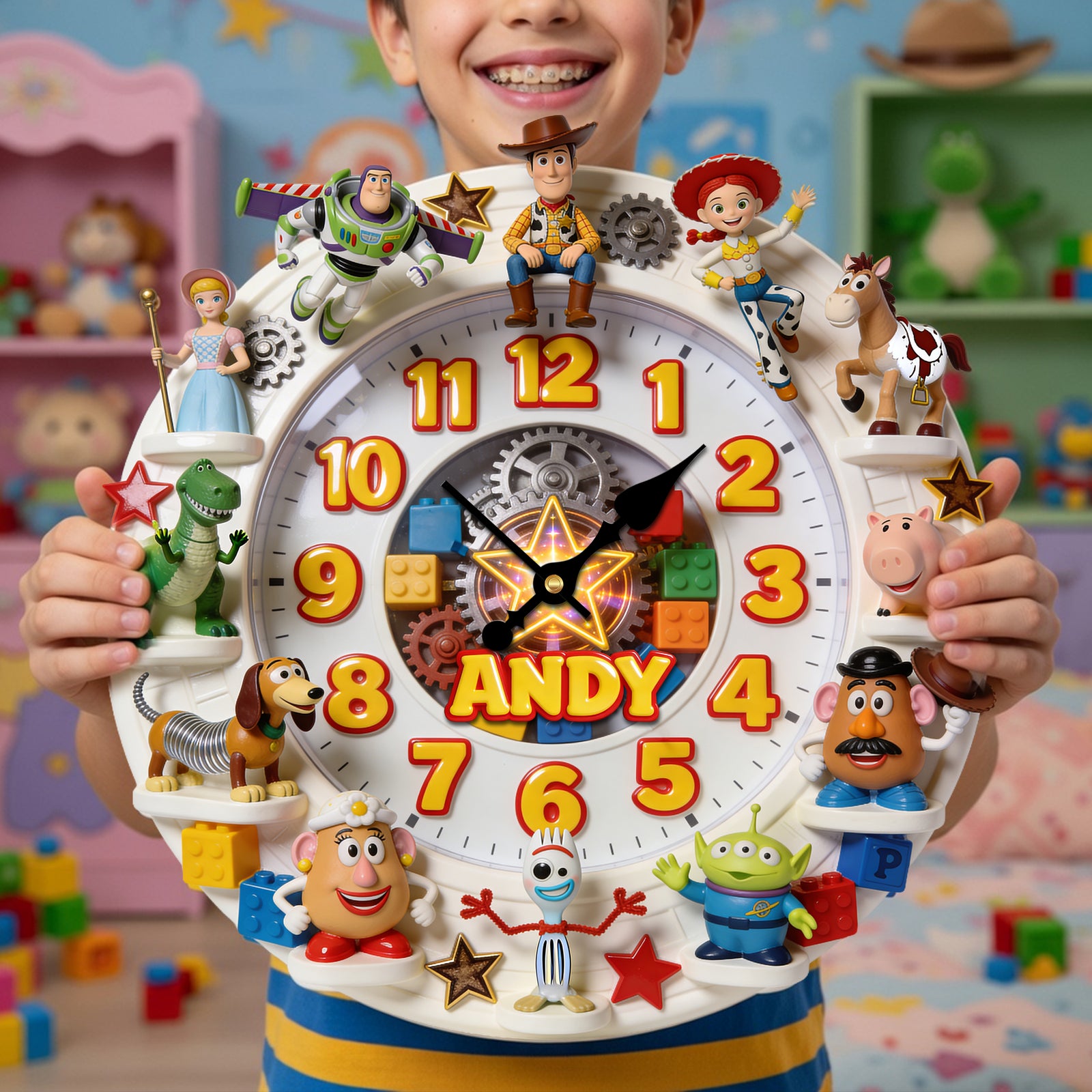 Adorable Characters Hanging Wall Clock - Personalized Gifts 02nalu140326-Homacus