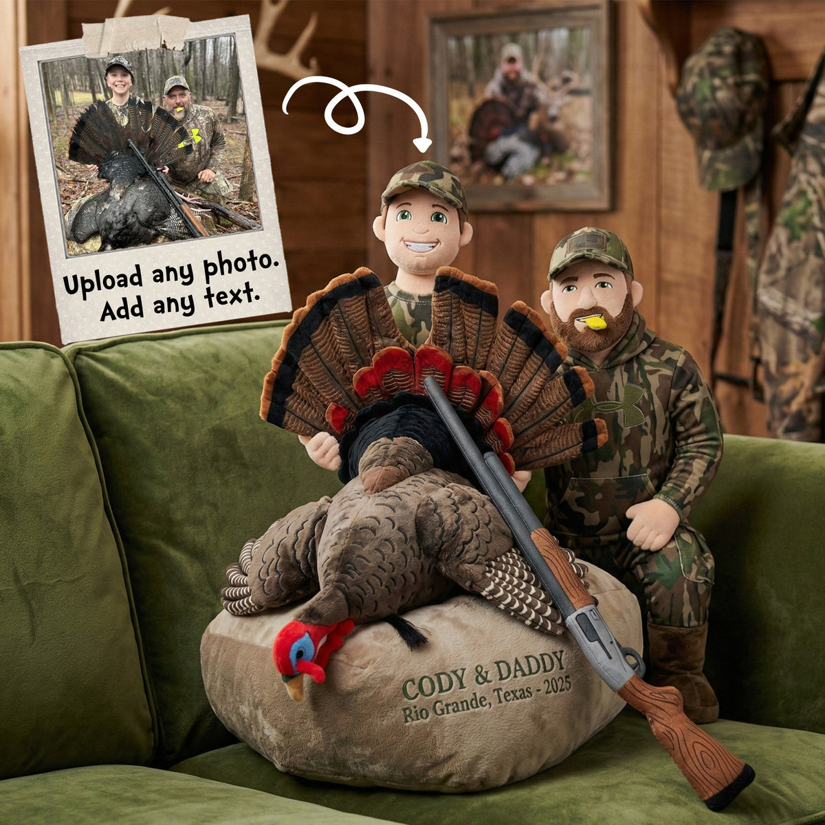 Custom Photo Hunting Trophy Pillow - Personalized Gifts For Hunting Lovers 04QHMG111225-Homacus