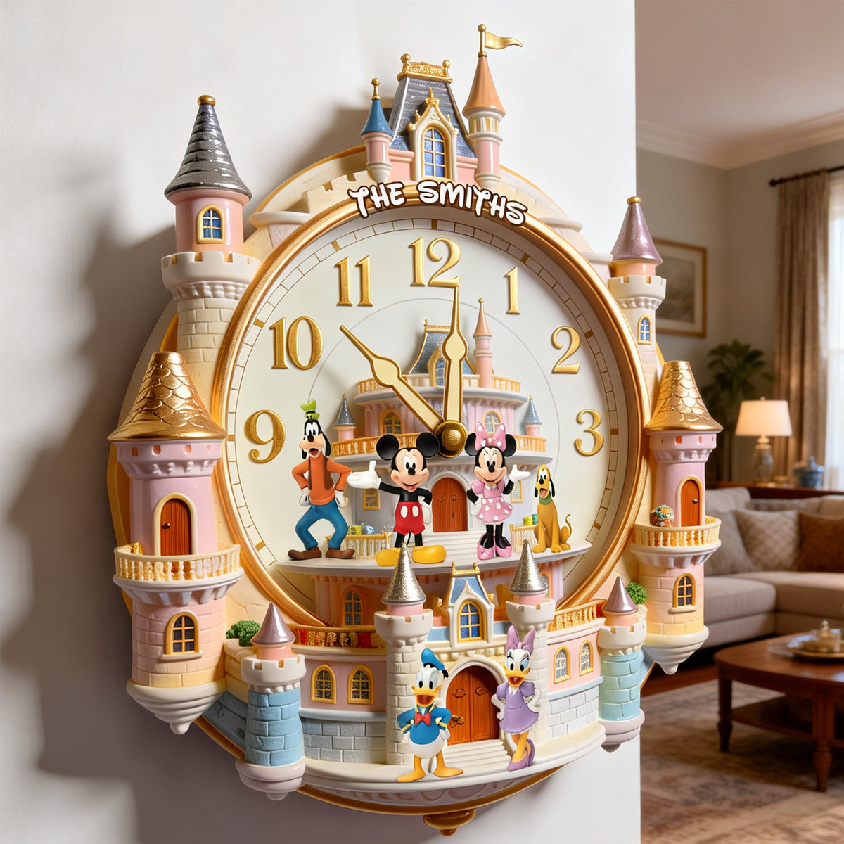 Lovely Hanging Wall Clock - Personalized Gifts For Family 02natn241225-Homacus