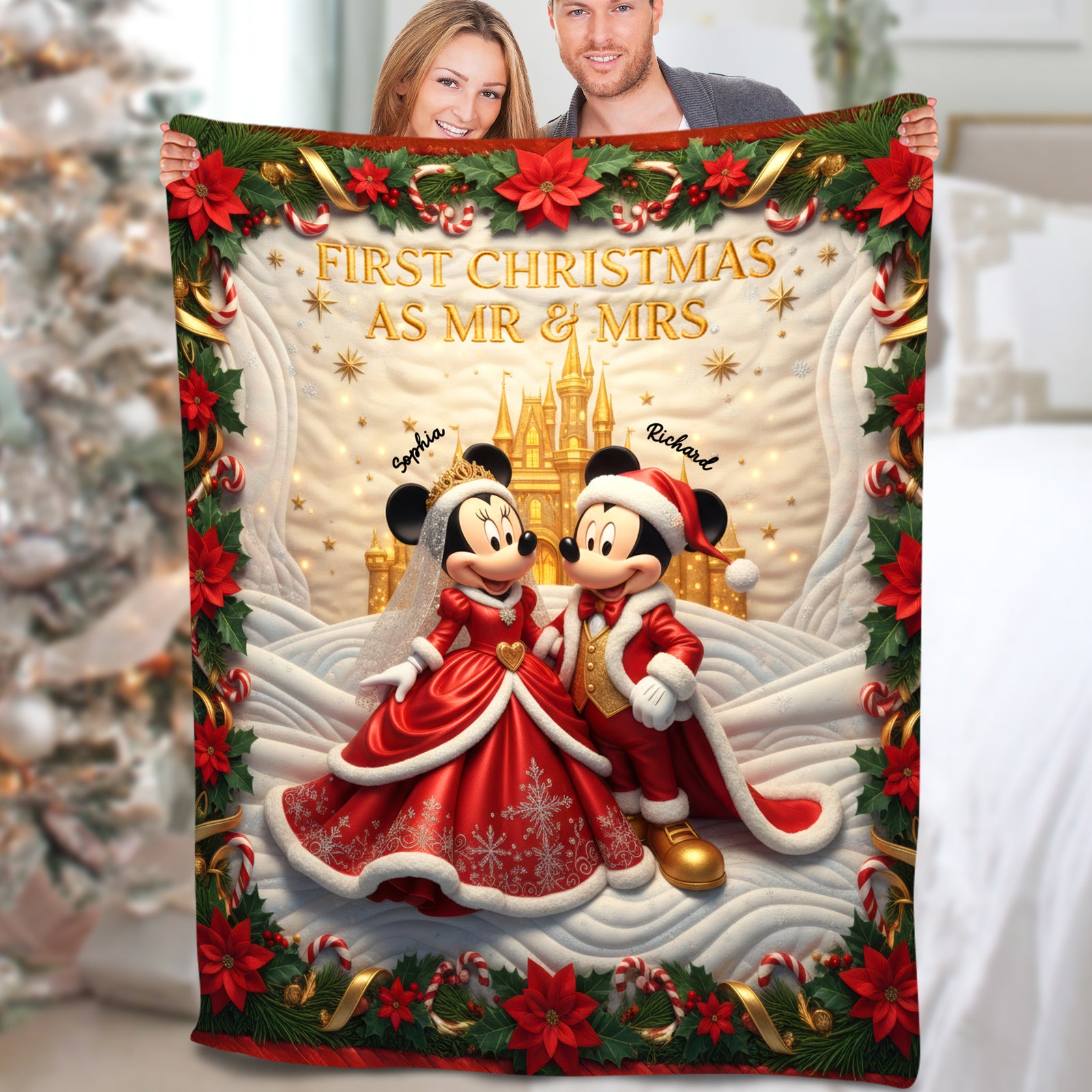 First Christmas Together Blanket - Personalized Gifts For Couple 03PAQN031125-Homacus