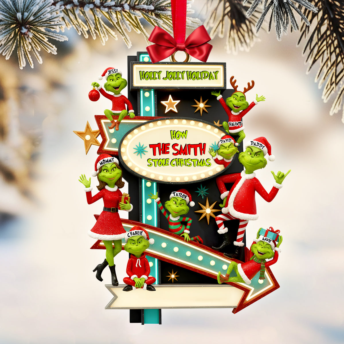 Joyful Green Family Ornament - Personalized Gift For Family 05TOLU201025-Homacus