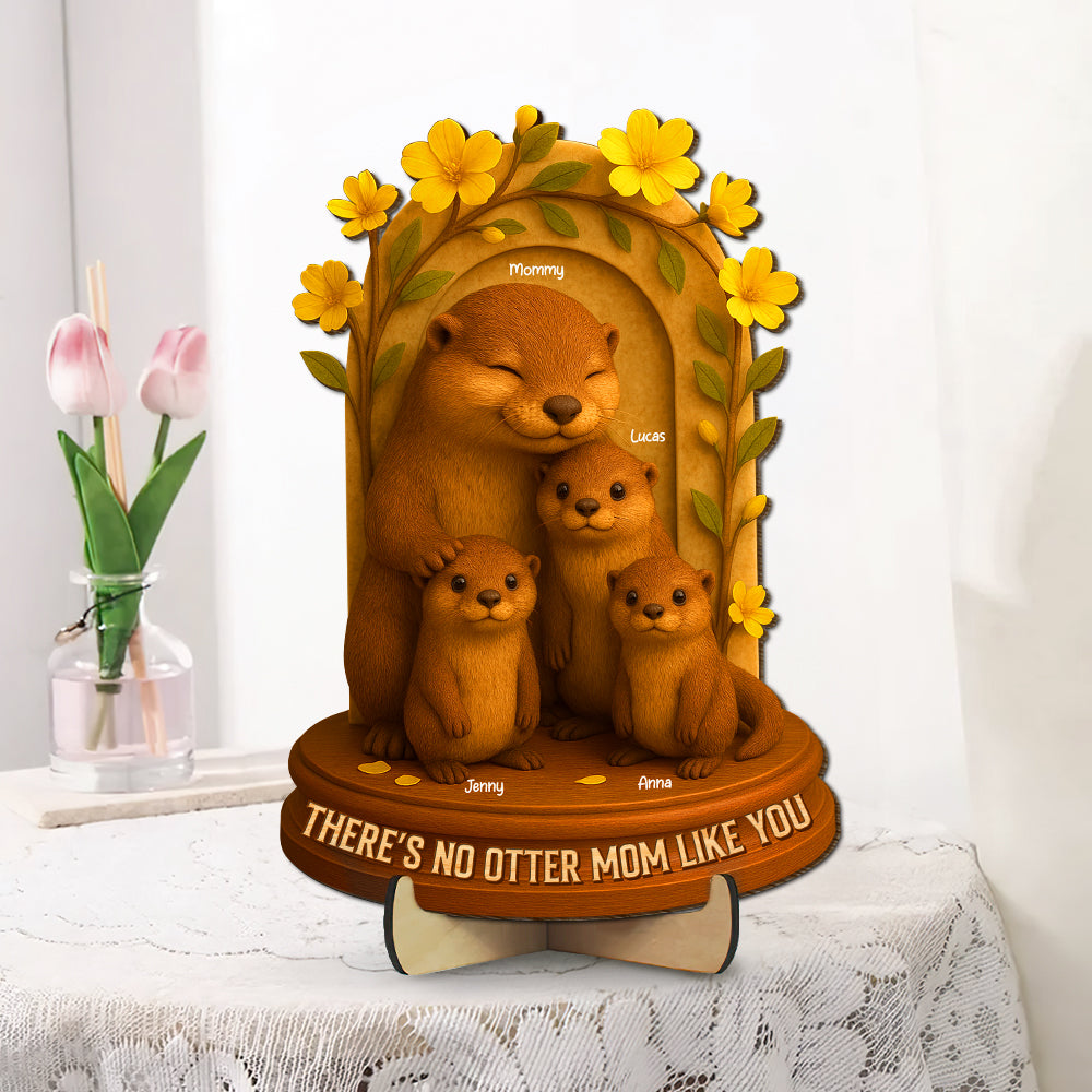 Personalized Gifts For Mom Wood Sign, Otter Mom 05natn020425-Homacus