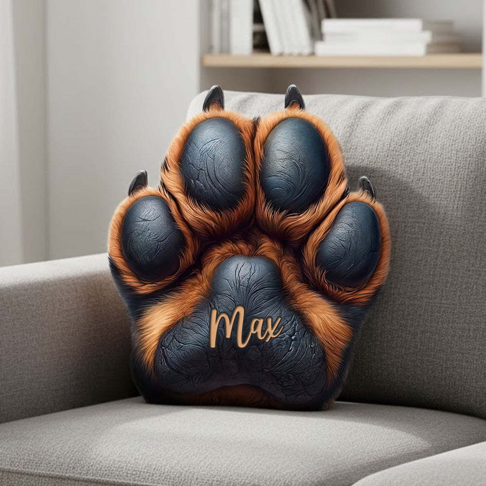 Dog Paw Shaped Pillow Personalized Gifts For Dog Lovers 01hutn081125-Homacus