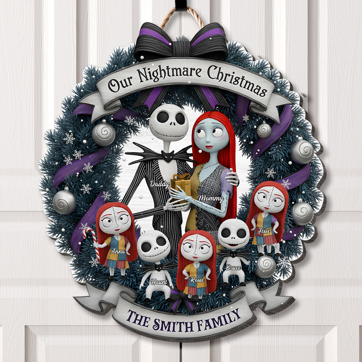 Spooky Family Wood Sign - Personalized Gifts For Family 01HYLU131025-Homacus