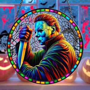 Personalized Gifts For Horror Movie Fans Stained Glass Ornament Halloween Gift 01ACTN260824-Homacus