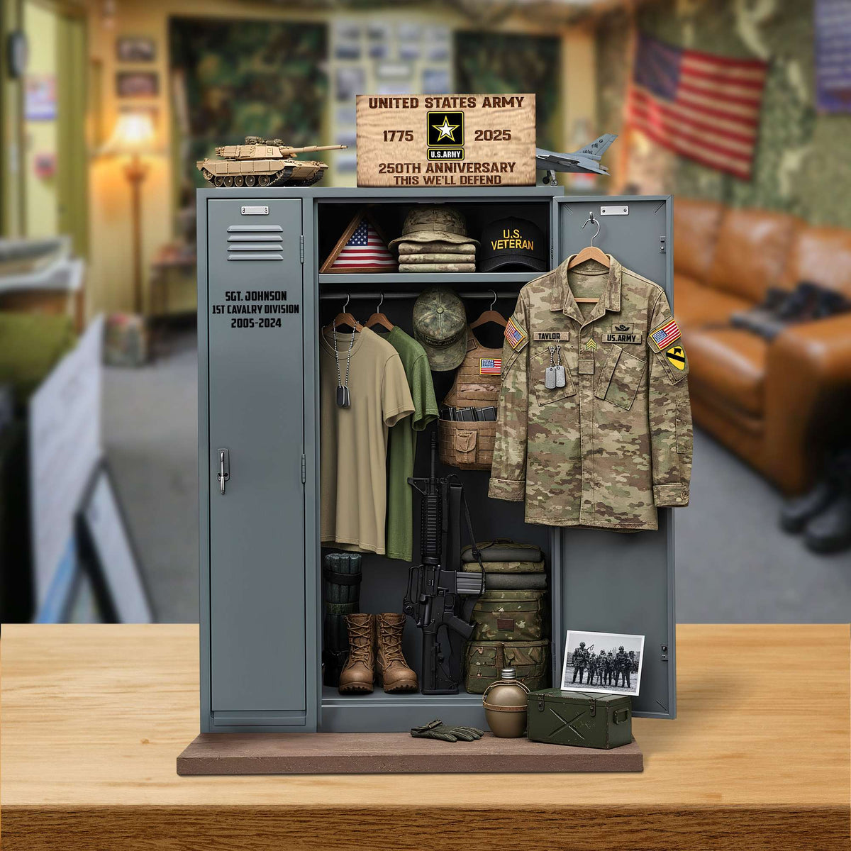 Military 250th Anniversary Personal Locker Plaque - Personalized Gifts For Veteran 05qhtn300625-Homacus
