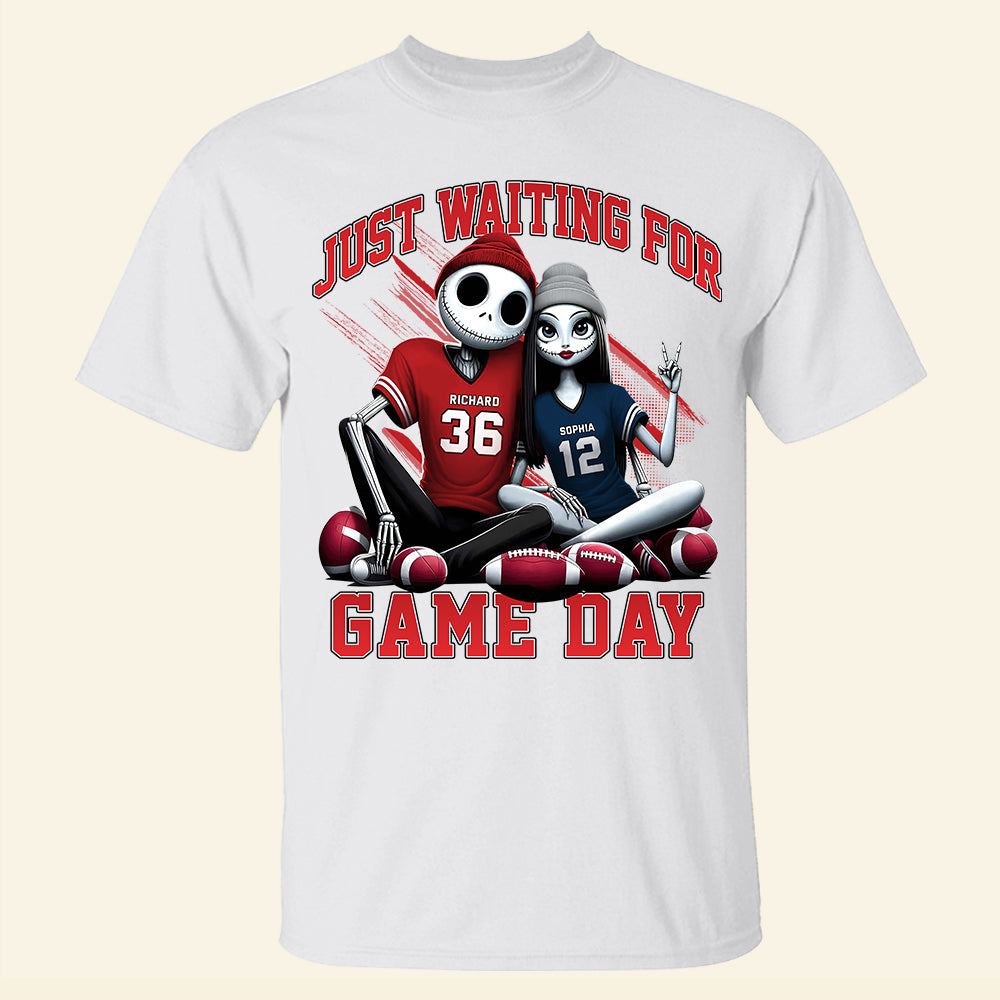 Football Game Day Shirts - Matching Skeleton Couple Divided - Custom Team Logo Gifts For Football Lovers-Homacus