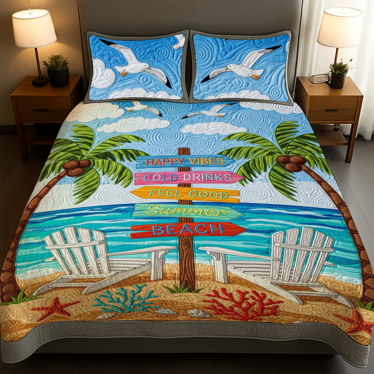 Beach Summer Quilt Bedding Set Special Line - Gift For Beach Lovers 09PGLU150725-Homacus