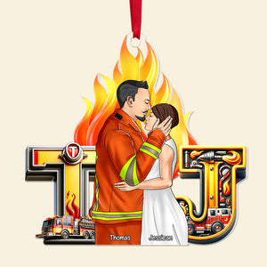 Personalized Gifts For Firefighter Couple Acrylic Ornament Alphabet Letter 06xqqn281024tm-Homacus