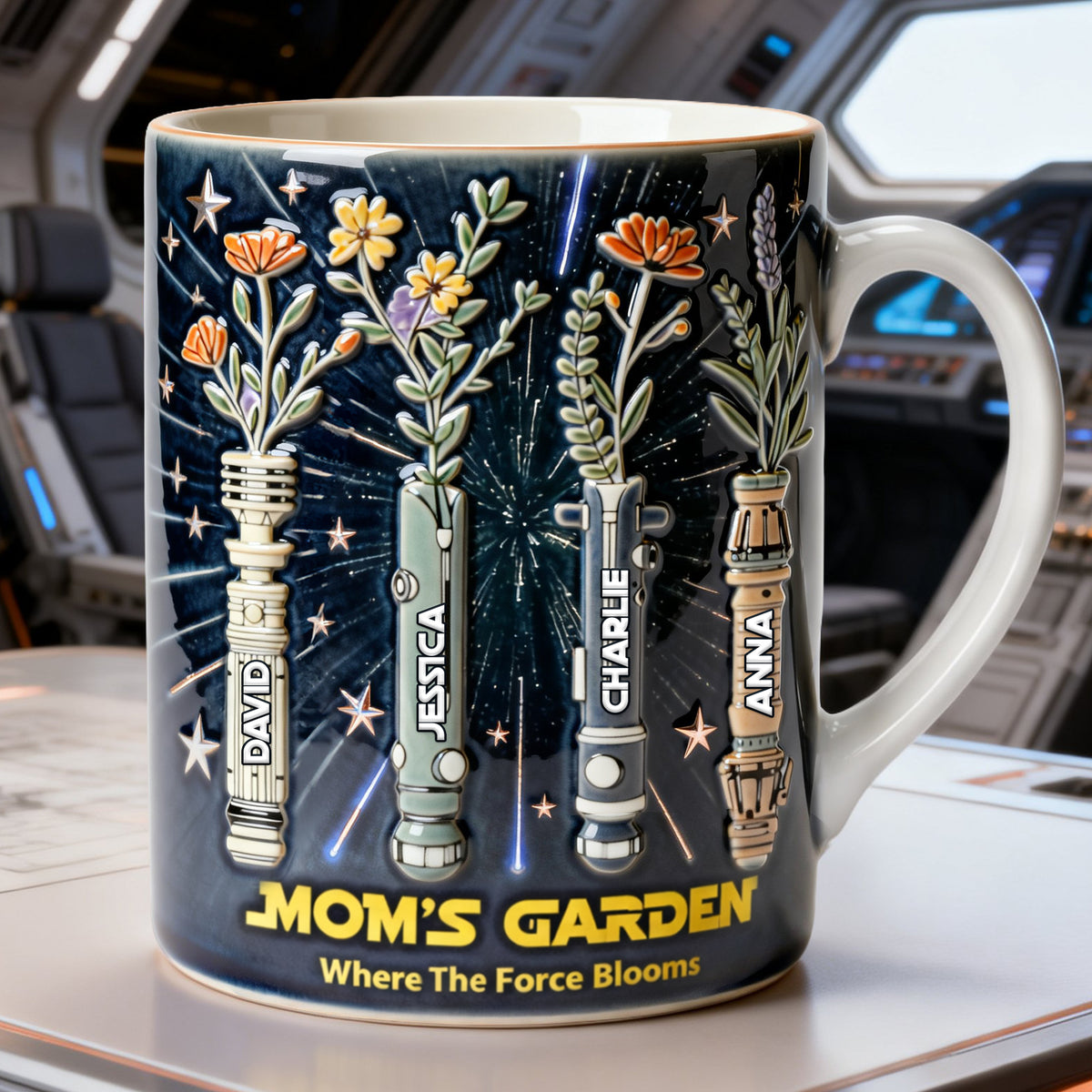 Mom's Floral Garden In Space Coffee Mug - Personalized Gifts For Mother 01nalu250226-Homacus