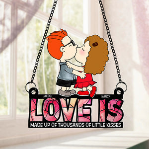 Personalized Gifts For Couple Suncatcher Ornament Love Is 01XQPU250724HG-Homacus