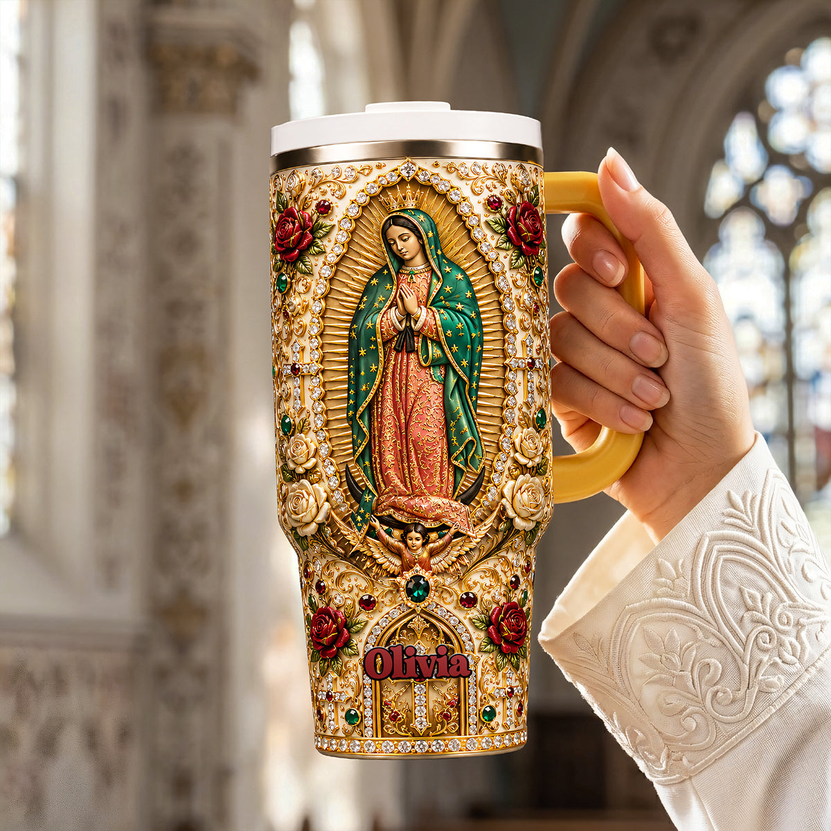 Jesusvirgin Mary Christian Tumbler With Handle - Personalized Gifts For Christian 01nata120626-Homacus