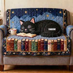 Black Cat Quilted Sofa Cover Personalized Gifts For Book Lovers 02natn240126-Homacus