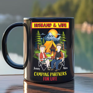 Personalized Gifts For Camping Couple Coffee Mug 03xqmh100225pa Husband And Wife - Camping Partners For Life-Homacus