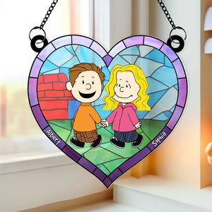 Personalized Gifts For Couple Suncatcher Ornament 01QHQN230424DA Handing Couple-Homacus