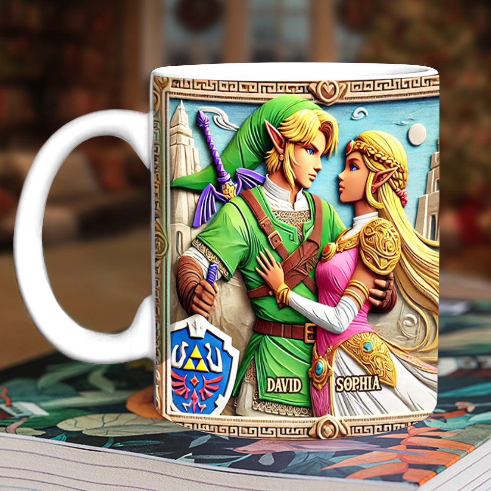 Personalized Gift For Game Loving Couple White Mug, Adventurer & His Princess 04QHDT231224-Homacus